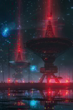 huge antennas looking into space photo