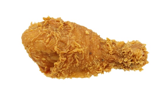 Fried chicken isolated on white background photo