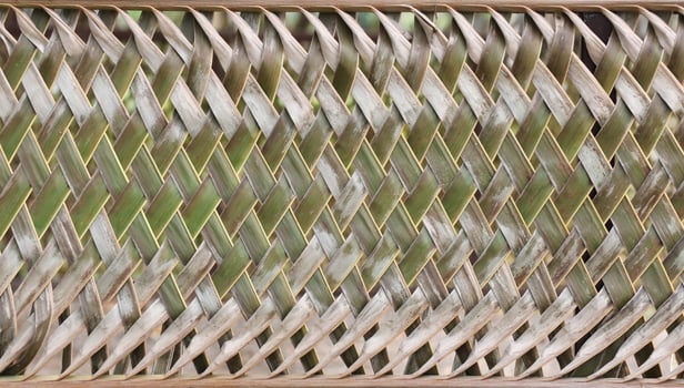 Eco-friendly wall woven from a coconut leaf. Abstract nature background. photo