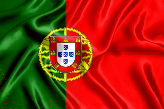 Flag of Portugal silk close-up photo