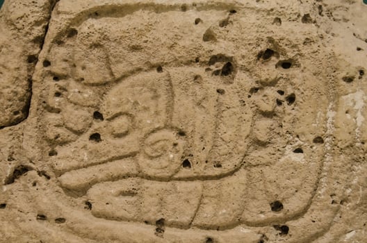 Ancient maya sculpture of Quintana Roo State photo