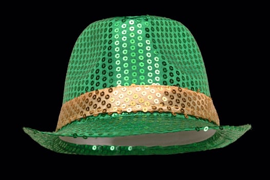 bright green party and carnival hat on white background photo