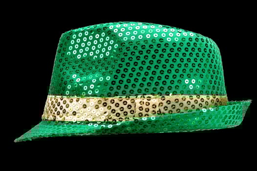bright green party and carnival hat on white background photo