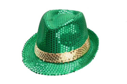 bright green party and carnival hat on white background photo