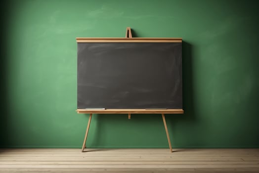 Plain black whiteboard in the classroom photo
