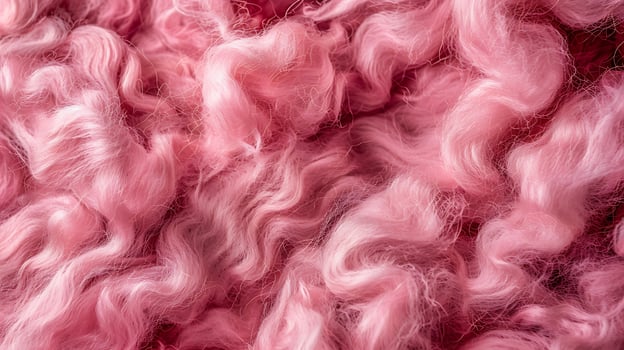 Pink wig as a background. Close-up of a wig. photo