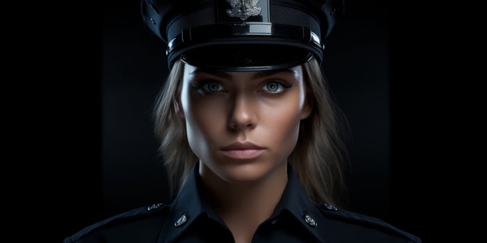 policeman on a city street portrait photo