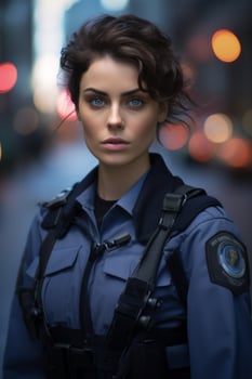 policeman on a city street portrait photo