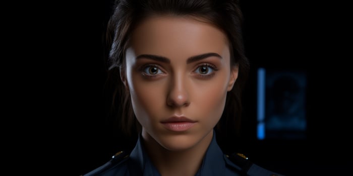 policeman on a city street portrait photo