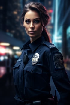 policeman on a city street portrait photo