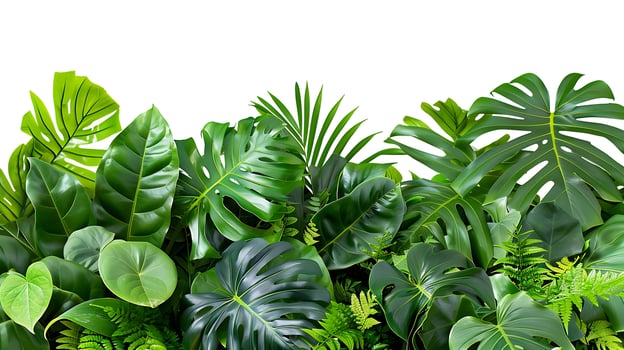 tropical leaves foliage plants flowers jungle bushes photo