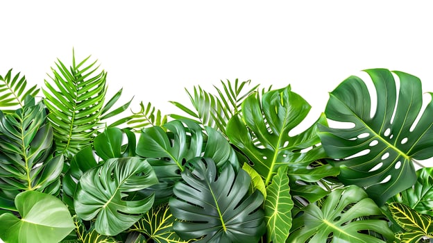 tropical leaves foliage plants flowers jungle bushes photo