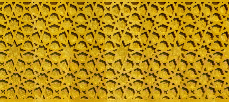 Geometric traditional Islamic ornament. Fragment of a mosaic.Abstract background. photo