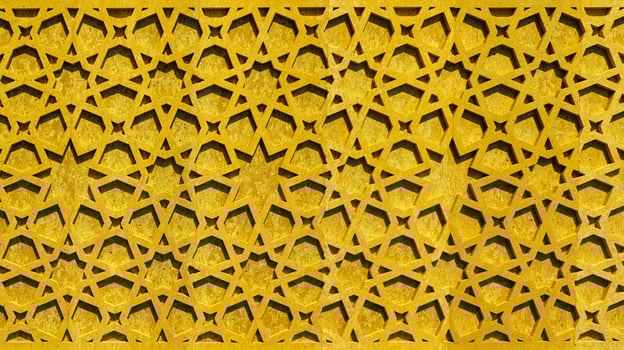 Geometric traditional Islamic ornament. Fragment of a mosaic.Abstract background. photo