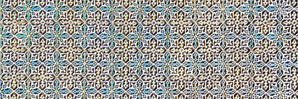 Geometric traditional Islamic ornament. Fragment of a ceramic mosaic. photo