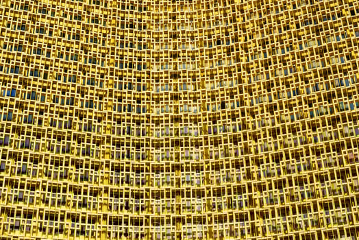 Facade of Uzbekistan Hotel in Tashkent. Abstract geometric background. photo