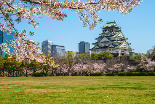 Nishinomaru garden of the Osaka Castle at osaka city in japan photo