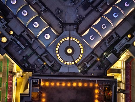 Aerial view of Illuminated Central Dartford London City of England During Night. England UK. April 14th, 2024 photo