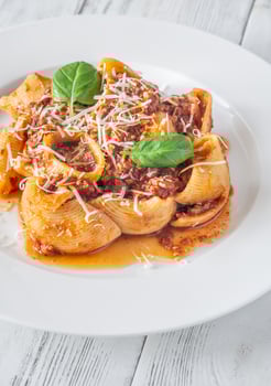Pasta with Bolognese sauce photo