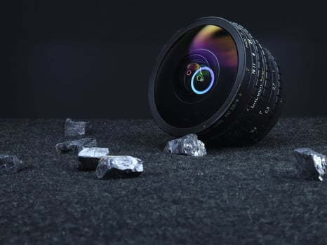 360 Degree Fisheye Camera Lens Capturing Panoramic Views photo