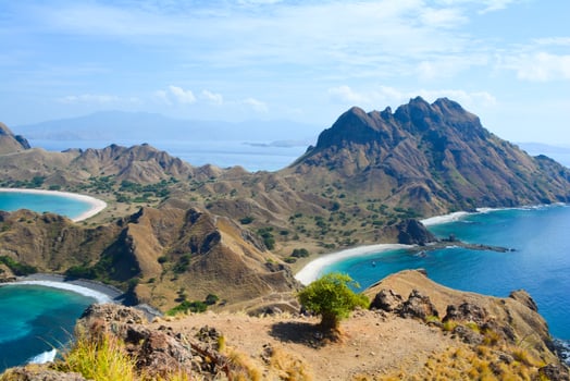 View of Padar Island with its three beautiful bays, Komodo national park photo