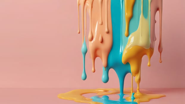 Banner with colorful dripping paint. Background with copy space photo