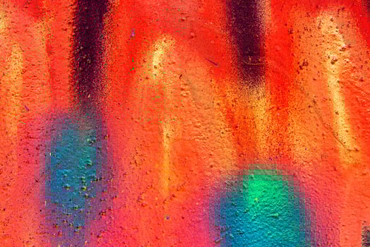 Colorful graffiti painted on a wall. Abstract urban background. Spray painting art. photo