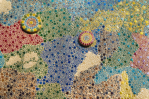 Traditional Islamic ornament. Fragment of a ceramic mosaic. photo