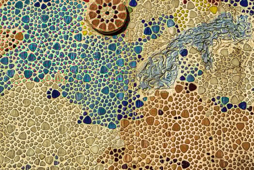 Traditional Islamic ornament. Fragment of a ceramic mosaic. photo