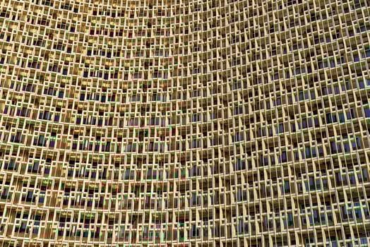Facade of Uzbekistan Hotel in Tashkent. Abstract architectural background. photo