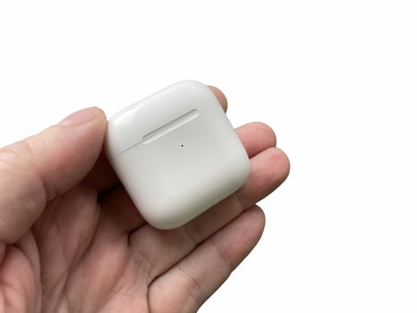 Portable headphones for listening to music on gadgets photo