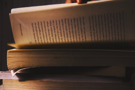 Old books photographed with natural lighting photo