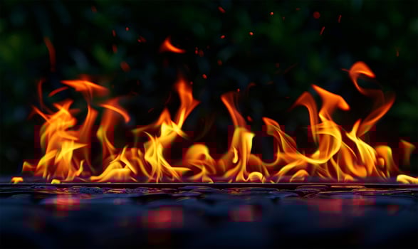 Blazing colors dance against the night blurred background emphasizes fiery movement photo