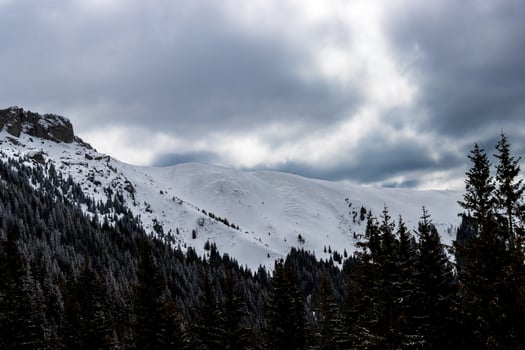Landscape photo of snowy mountain top