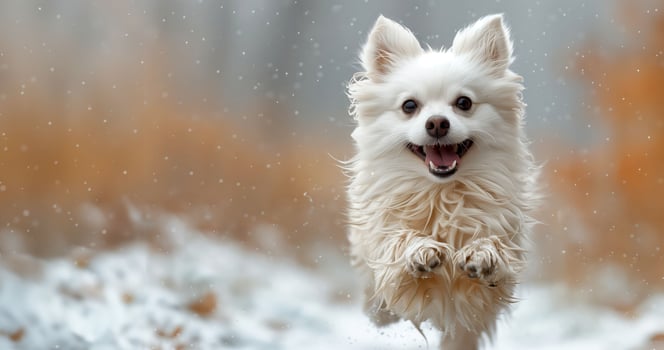 A leap of a dog, paws outstretched to the future, canine joy unbridled and true photo