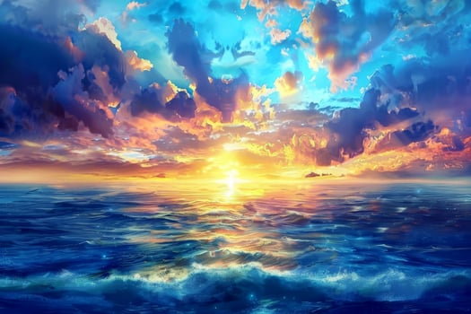 beautiful dramatic sunset over sea sunlight blue sky sea level landscape tranquil waters nature beauty revealed photo