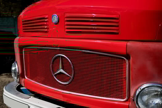 Minsk, Belarus, April 18, 2024 - vintage Mercedes truck. photo