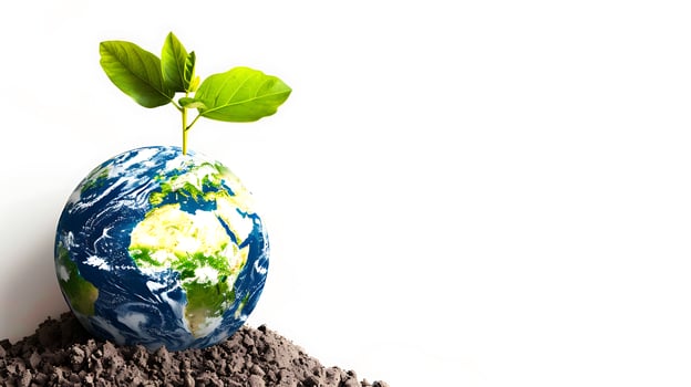 3d render Earth day poster white background photo