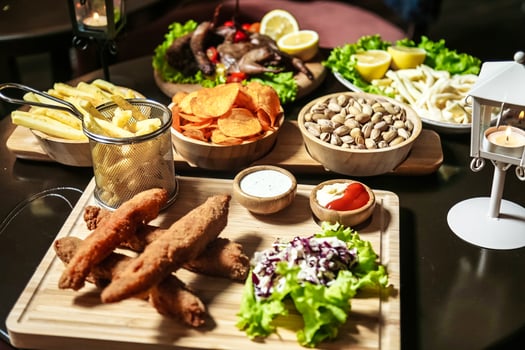 Assorted Food Spread on a Table photo