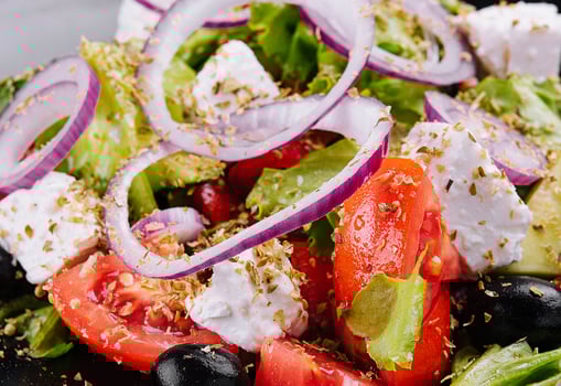 Greek salad close up background photo