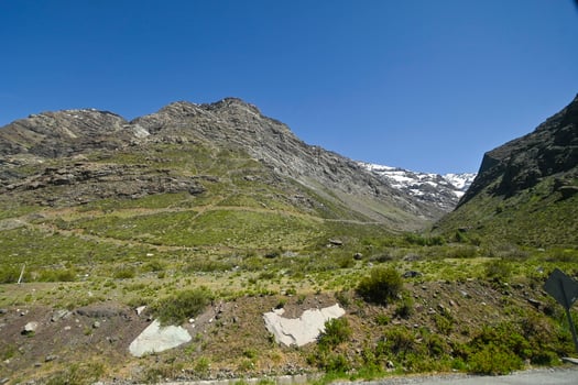 Andes mountain in summer with little snow photo