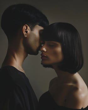 Man and Woman Kissing Each Other photo