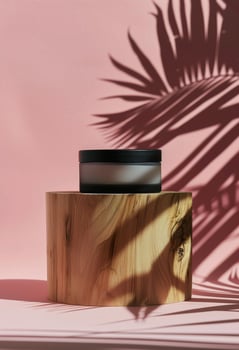 Jar of Cream on Wooden Stand photo