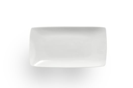 beautiful crockery plate seen from above on white background photo