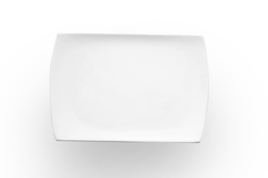 beautiful crockery plate seen from above on white background photo