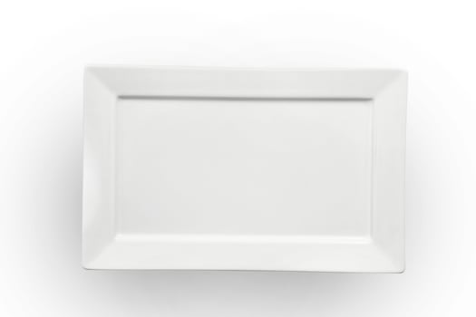 beautiful crockery plate seen from above on white background photo
