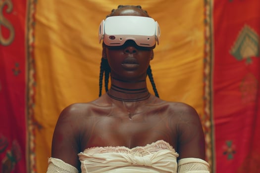 Virtual Reality Immersion Amidst Rich Cultural Textiles photo