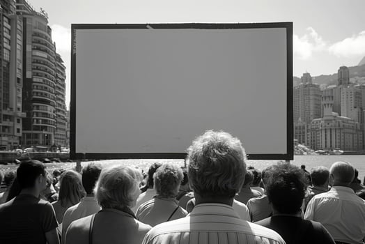 A Story Untold, a Blank Placard Against the Backdrop of Collective Urban Activism photo