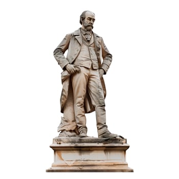 White statue of old man in suit photo