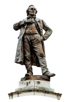 White statue of old man in suit photo